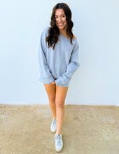 Load image into Gallery viewer, You Know Me Boat Neck Sweatshirt &amp; Shorts Set in H Grey