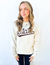 Load image into Gallery viewer, State Script Sweatshirt in Heather Natural