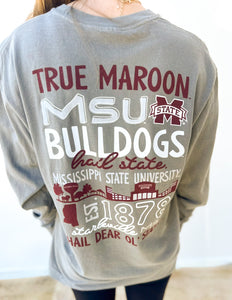 Mississippi State Bulldogs School Elements Stack LS Tee