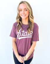 Load image into Gallery viewer, State Script SS Tee in Maroon