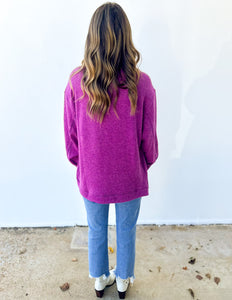 When I See Your Smile Brushed Sweater in Lt Plum