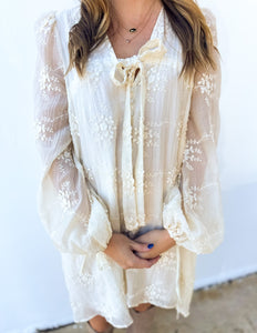 Like a Princess Embroidered Long Sleeve Dress