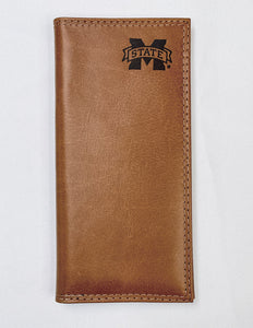 Tan Embossed Mississippi State Secretary Wallet