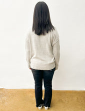 Load image into Gallery viewer, My Holiday Heart Mock Neck Sweater in Light H Grey