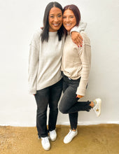 Load image into Gallery viewer, My Holiday Heart Mock Neck Sweater in Light H Grey