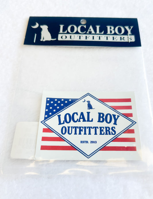 Local Boy Founders Flag Decal Red/White/Blue