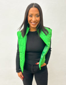 What You Need Puffer Vest in Kelly Green