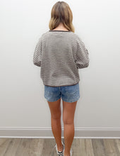 Load image into Gallery viewer, Can't Love You Stripe Drop Shoulder Knit Cardigan in Dark Brown