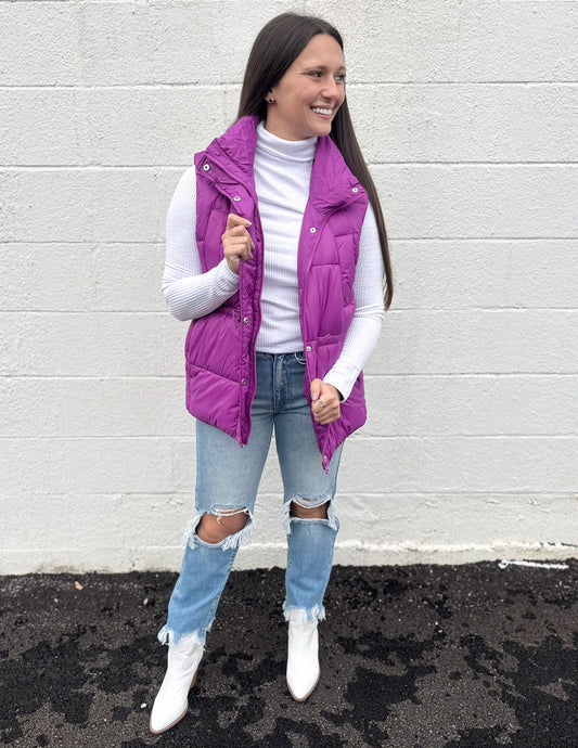 Best Impressions Puffer Vest Violet