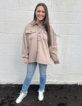 Load image into Gallery viewer, Busy Days Ahead Oversized Henley Top Taupe