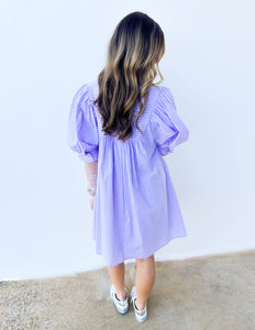 Main Attraction 3/4 Puff Sleeve Dress in Lavender