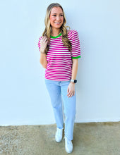 Load image into Gallery viewer, Happy As Can Be Striped Top in Light Pink