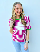 Load image into Gallery viewer, Happy As Can Be Striped Top in Light Pink