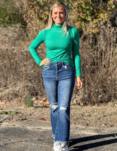 Load image into Gallery viewer, Layering Made Perfect Mock Neck Top Kelly Green