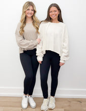 Load image into Gallery viewer, Without You Cotton Slub Open Back LS Top in Bone