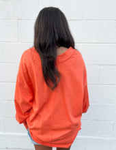 Load image into Gallery viewer, Jadelynn Brooke Oversized French Terry V-Neck Pullover Sunset