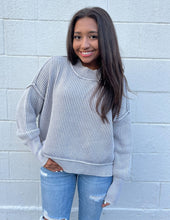 Load image into Gallery viewer, In Good Spirits Oversized Crop Sweater Sleet