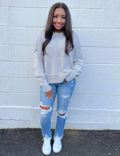 Load image into Gallery viewer, In Good Spirits Oversized Crop Sweater Grey