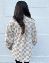 Load image into Gallery viewer, Fall Feelings Checkered Sherpa Shacket