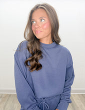 Load image into Gallery viewer, Made It Very Clear Scuba Pullover &amp; Shorts Set in Blue Indigo