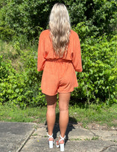 Load image into Gallery viewer, Beach Dreamin&#39; Textured Romper Orange