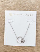 Load image into Gallery viewer, Kendra Scott Football Helmet Pendant Necklace in Silver/Ivory MOP