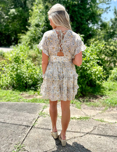 She Will Be Loved Floral Lace Back Dress