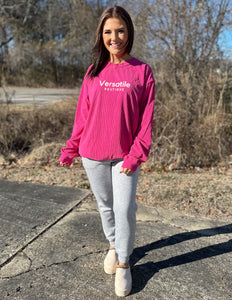 VB Corded Logo Sweatshirt Hot Pink