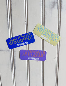 Jackson Apparel Co. Logo Sticker Flo Blue