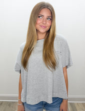 Load image into Gallery viewer, Hope It Rains Exposed Seam Boxy Top in H. Grey