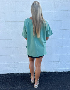 Everything That I Wanted Oversized Reversible Tee Sage