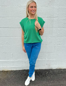 How Forever Feels Ribbed Top Kelly Green