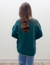 Load image into Gallery viewer, Eyes Closed Wool Blend Stitch Hi-Low Sweater in Hunter Green