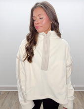 Load image into Gallery viewer, I'm All You Need 1/2 Zip Fleece Pullover in Ivory