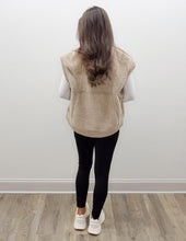 Load image into Gallery viewer, Been Lonely Sherpa Stand Collar Vest in Light Mocha