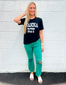 Every Little Step Distressed Jeans Dk Green