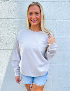 This Mama Prays Embroidered Sweatshirt Sand