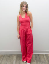 Load image into Gallery viewer, Ocean Drive-Heavy Rib Halter Top in Poppy Red