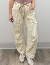Load image into Gallery viewer, Y'all Know Now Washed Vintage Rope String Pants in Oatmeal