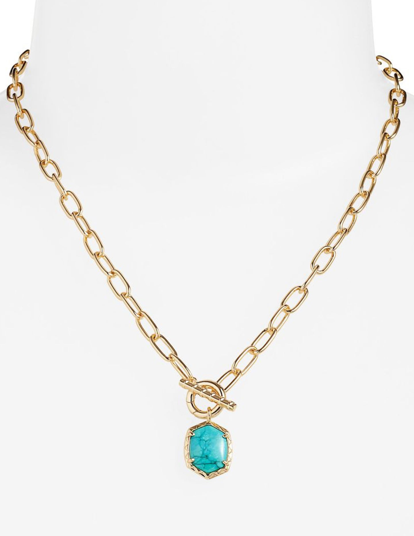 Kendra Scott Daphne Link Chain Necklace Gold Variegated Turquoise