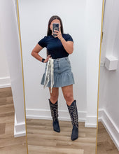 Load image into Gallery viewer, Let's Go Girls Ruffle Denim Skirt