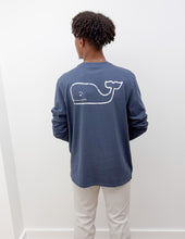Load image into Gallery viewer, Vineyard Vines Vintage Whale Long Sleeve Tee in Blue Blazer