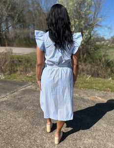 Off The Charts Stripe Midi Dress