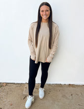 Load image into Gallery viewer, All About the Basics Cotton Raglan Sleeve Top in Lt Mocha