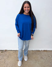 Load image into Gallery viewer, All About the Basics Cotton Raglan Sleeve Top in Classic Blue