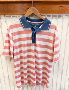 Southern Shirt Tee Off Heather Stripe Polo Washed Red