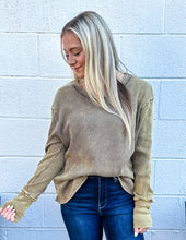 Load image into Gallery viewer, Sweet Creature Waffle Sweater Olive