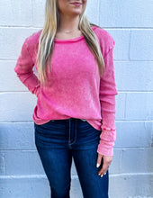 Load image into Gallery viewer, Sweet Creature Waffle Sweater Fuchsia