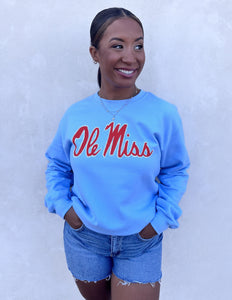 Hand Drawn Ole Miss Gildan Sweatshirt