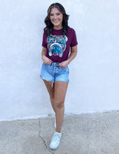 Load image into Gallery viewer, Watercolor Bulldogs Maroon Graphic SS Tee